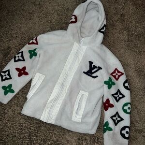 Louis Vuitton White Multicolor Mink Fur Coat